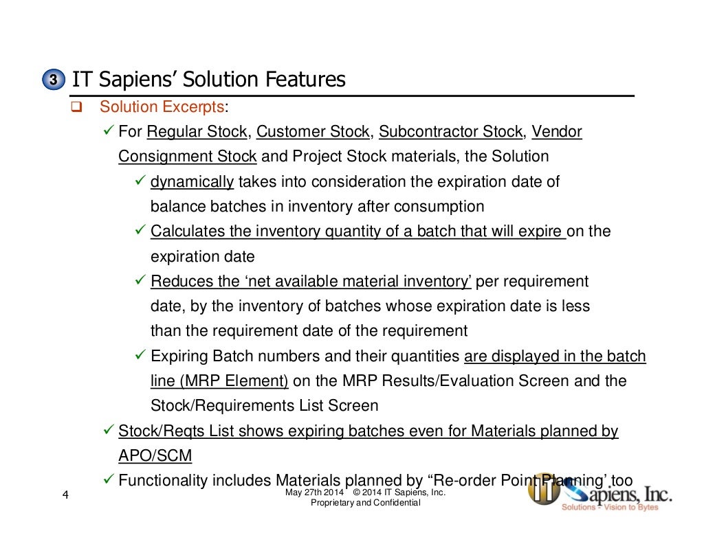 Batch Expiration Date Management in SAP MRP/MPS