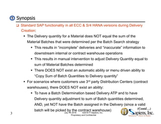 Batch Determination Based Delivery ATP and Auto Delivery Quantity ...