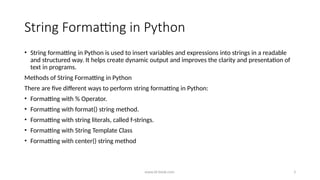 Comprehensive Guide to Python String Manipulation and Formatting ...