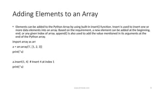 Comprehensive Guide to Python Arrays and Their Operations | PPTX