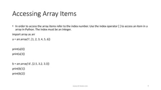 Comprehensive Guide to Python Arrays and Their Operations | PPTX