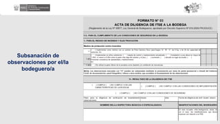 Subsanación de
observaciones por el/la
bodeguero/a
 