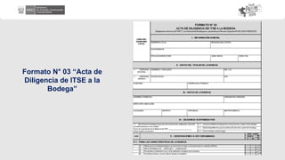 Formato N° 03 “Acta de
Diligencia de ITSE a la
Bodega”
 