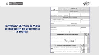 Formato N° 06 “Acta de Visita
de Inspección de Seguridad a
la Bodega”
 