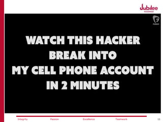 11ExcellencePassion TeamworkIntegrity
 