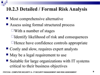 IT Security management and risk assessment | PPT | Information and ...