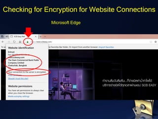 Checking for Encryption for Website Connections
Microsoft Edge
 