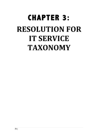 31 |
CHAPTER 3:
RESOLUTION	
  FOR	
  
IT	
  SERVICE	
  
TAXONOMY
	
  
	
  
	
  
	
  
	
  
	
  
	
  
 