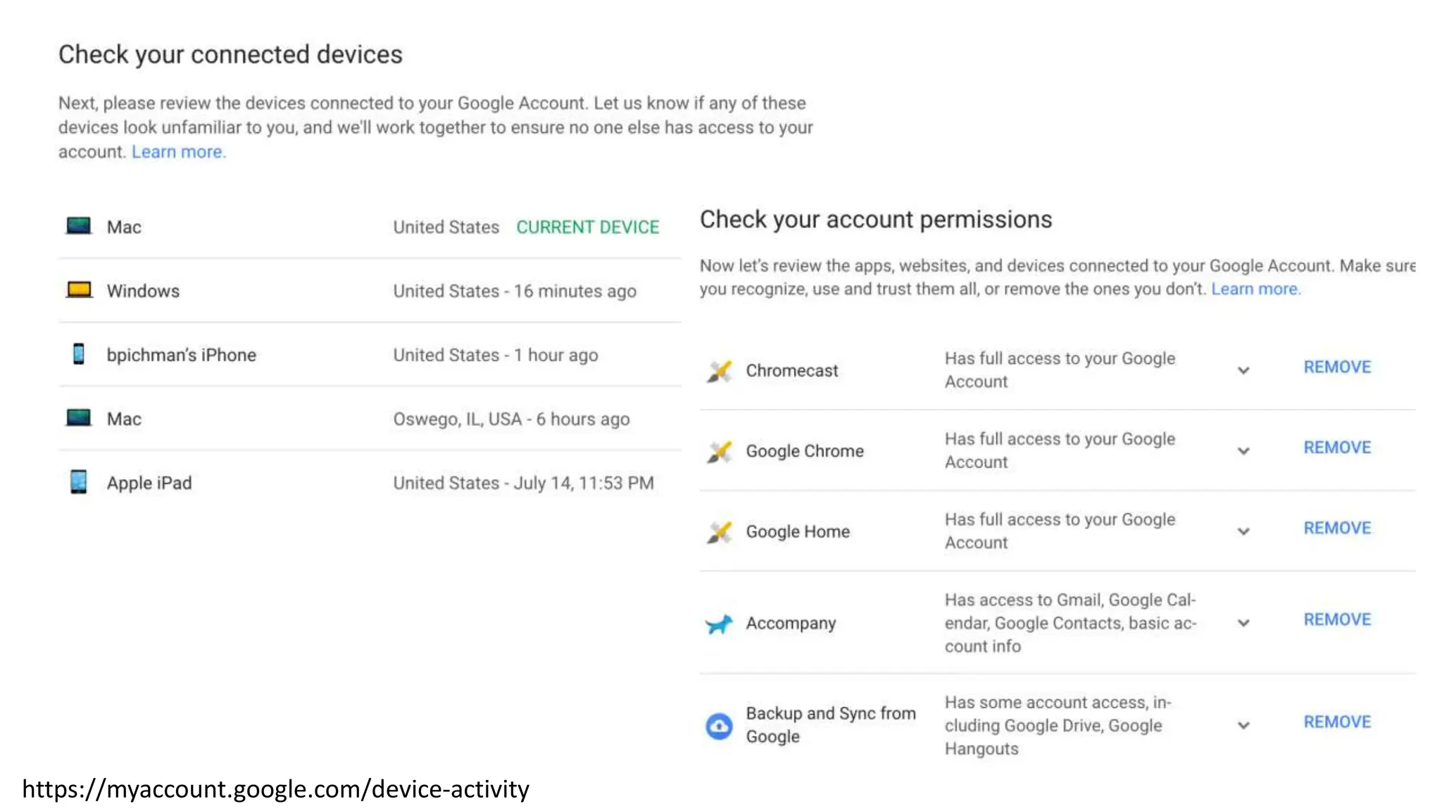 https://myaccount.google.com/device-activity
 