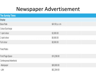 Newspaper Advertisement
 