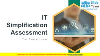 IT
Simplification
Assessment
Your C ompany N ame
 