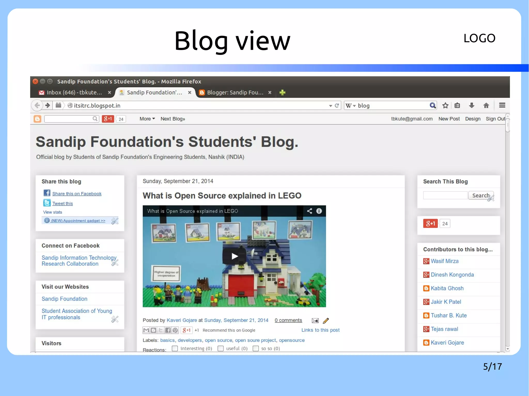 Blog view LOGO 
5/17 
 