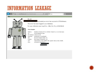 INFORMATION LEAKAGE
 
