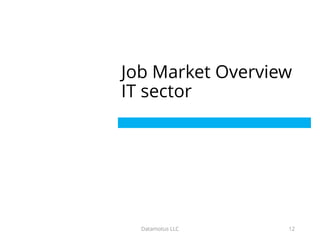 Job Market Overview
IT sector
Datamotus LLC 12
 