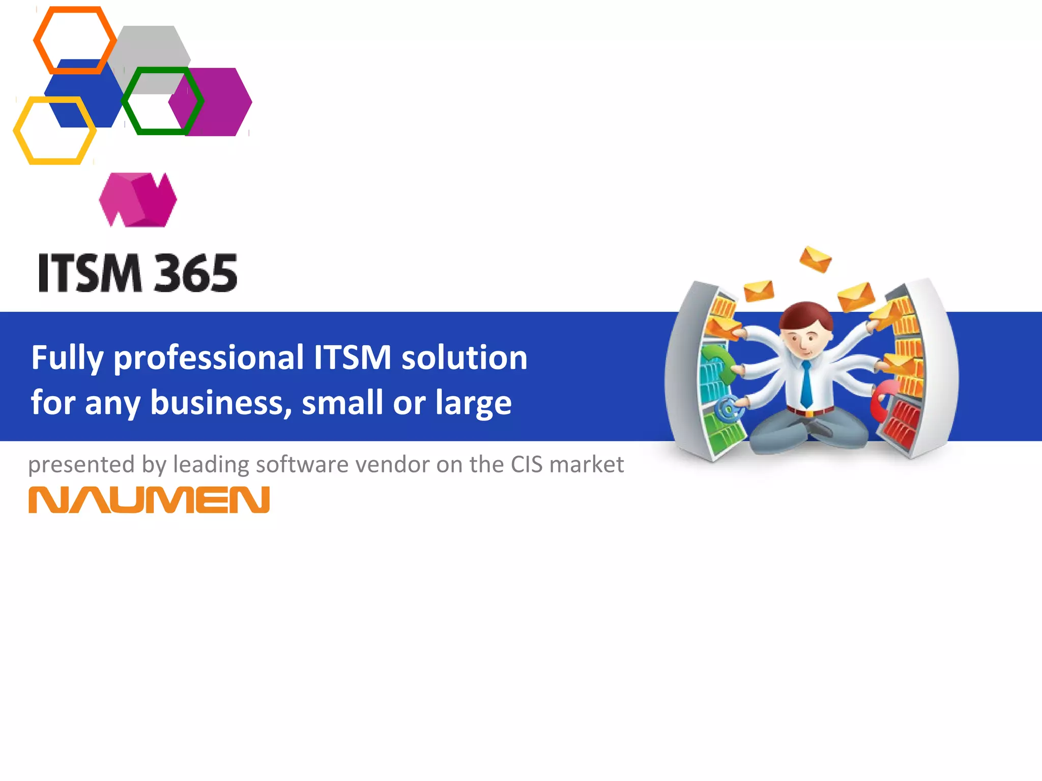 Fully professional ITSM solution
for any business, small or large
presented by leading software vendor on the CIS market

 