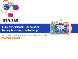 Fully professional ITSM solution
for any business, small or large
presented by leading software vendor on the CIS market

 