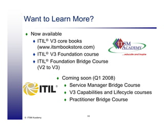 V3 Continual Service Improvement - ITSM Academy Webinar