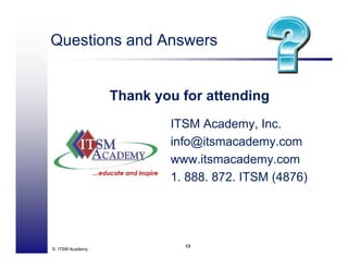 V3 Continual Service Improvement - ITSM Academy Webinar