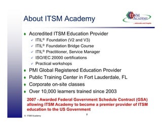 V3 Continual Service Improvement - ITSM Academy Webinar
