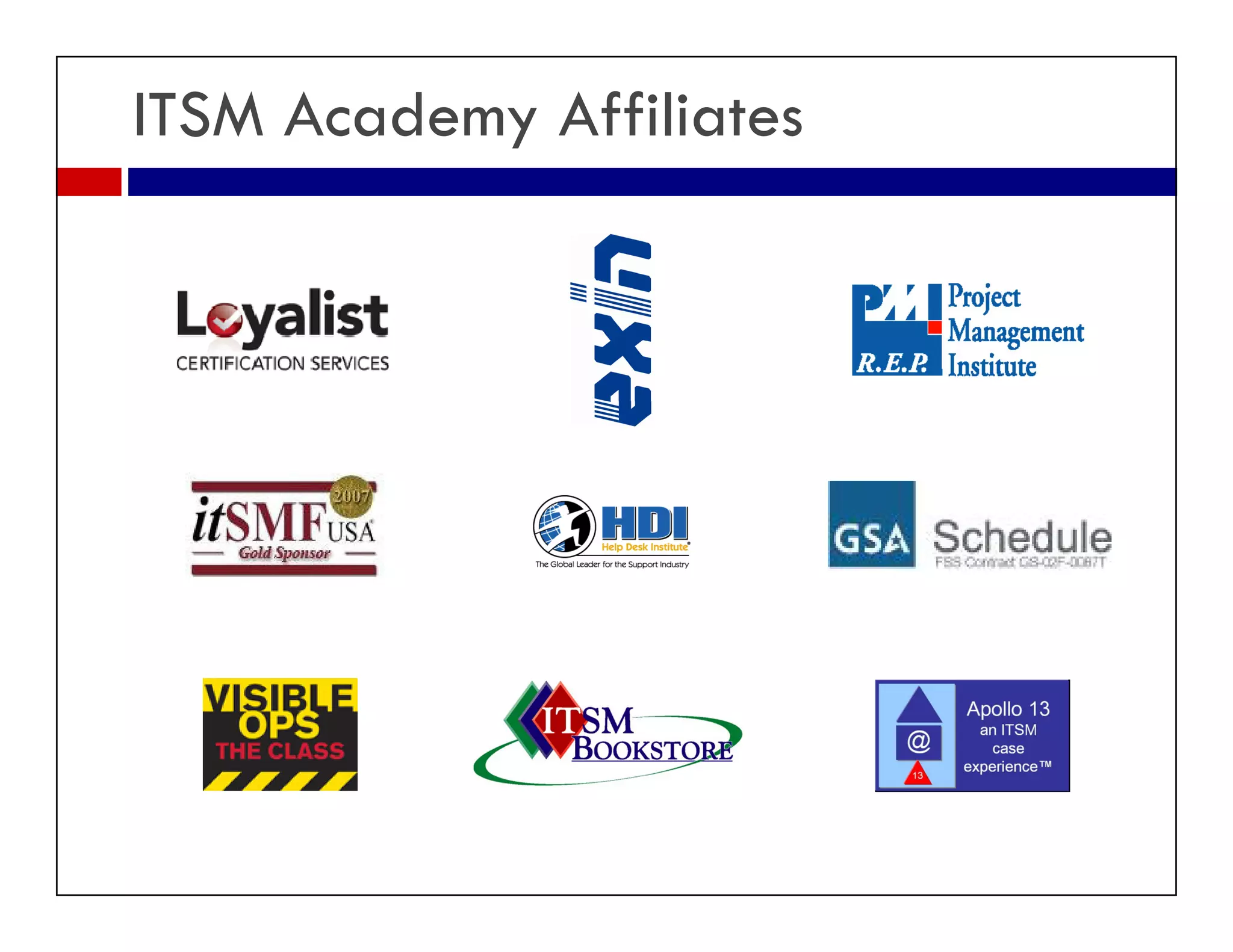 ITSM Academy Affiliates
 