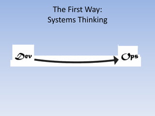 The First Way:
Systems Thinking
 