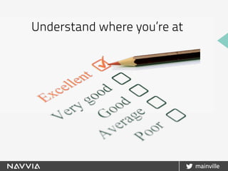 Understand where you’re at
 