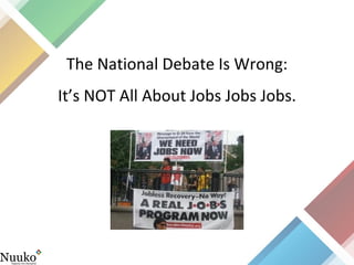 It’s NOT All About Jobs Jobs Jobs. The National Debate Is Wrong: 