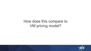 How does this compare to
VM pricing model?
 