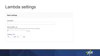 Lambda settings
 
