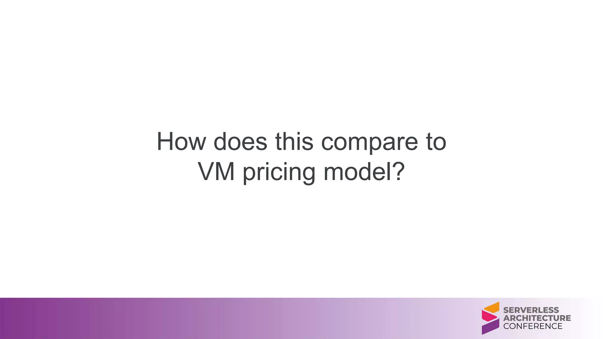 How does this compare to
VM pricing model?
 