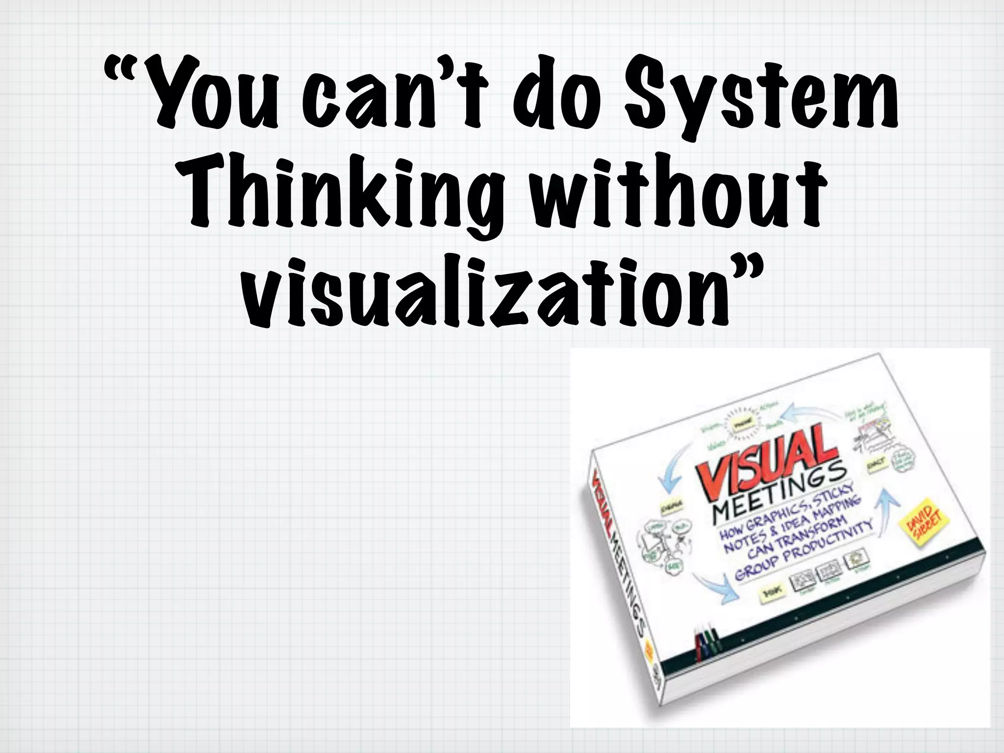 “You can’t do System
Thinking without
visualization”
 