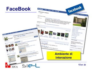 FaceBook Ambiente di interazione  di  22 