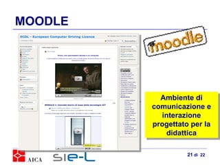 MOODLE Ambiente di comunicazione e interazione progettato per la didattica  di  22 
