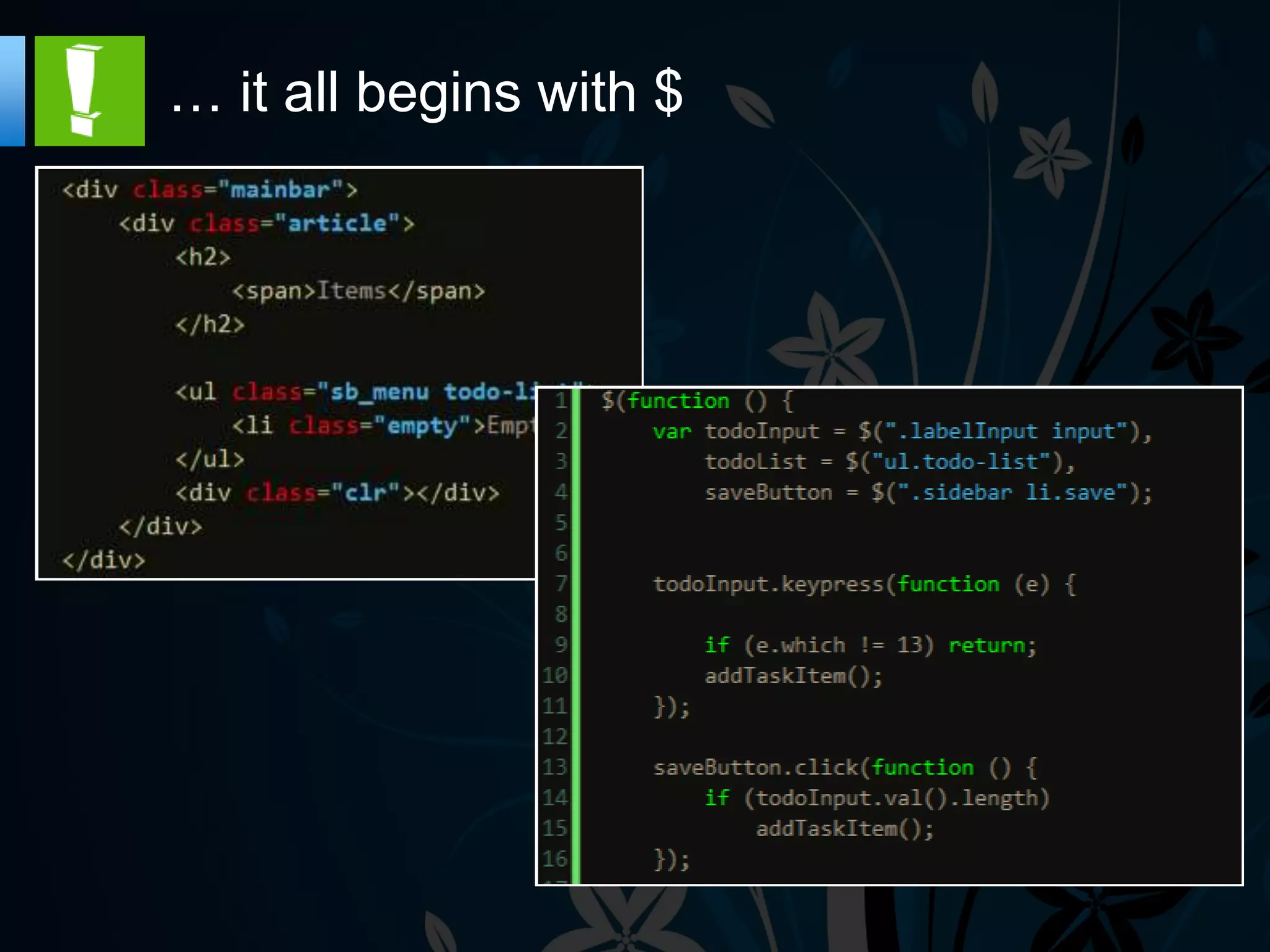 … it all begins with $
 