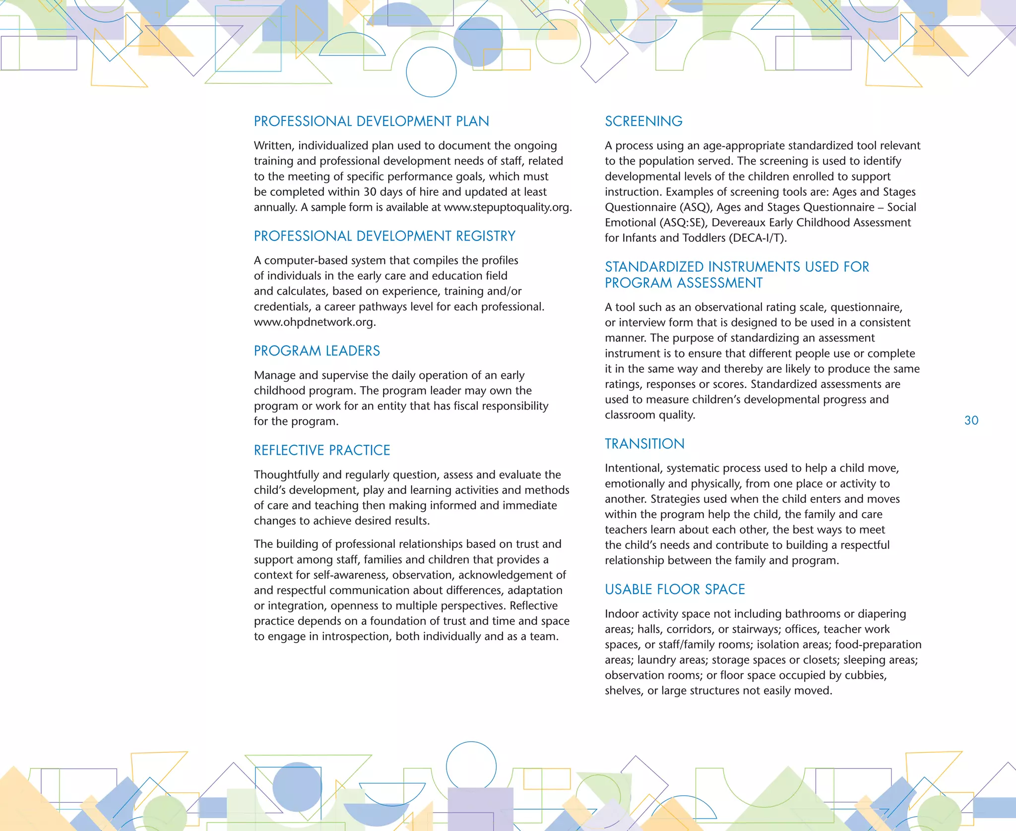 31




early experiences last a lifetime
 