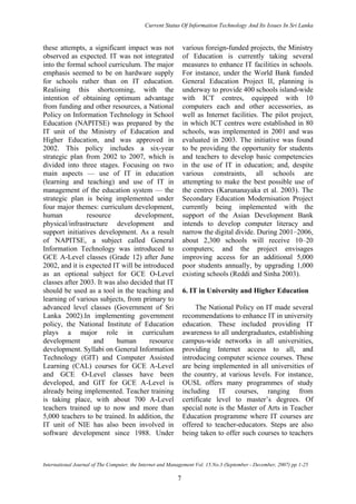 It status in sri lanka | PDF