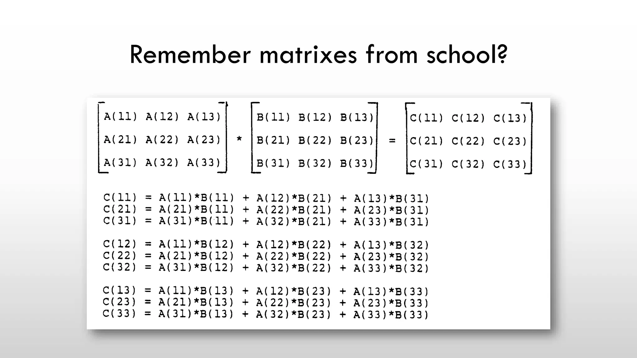 Remember matrixes from school?
 