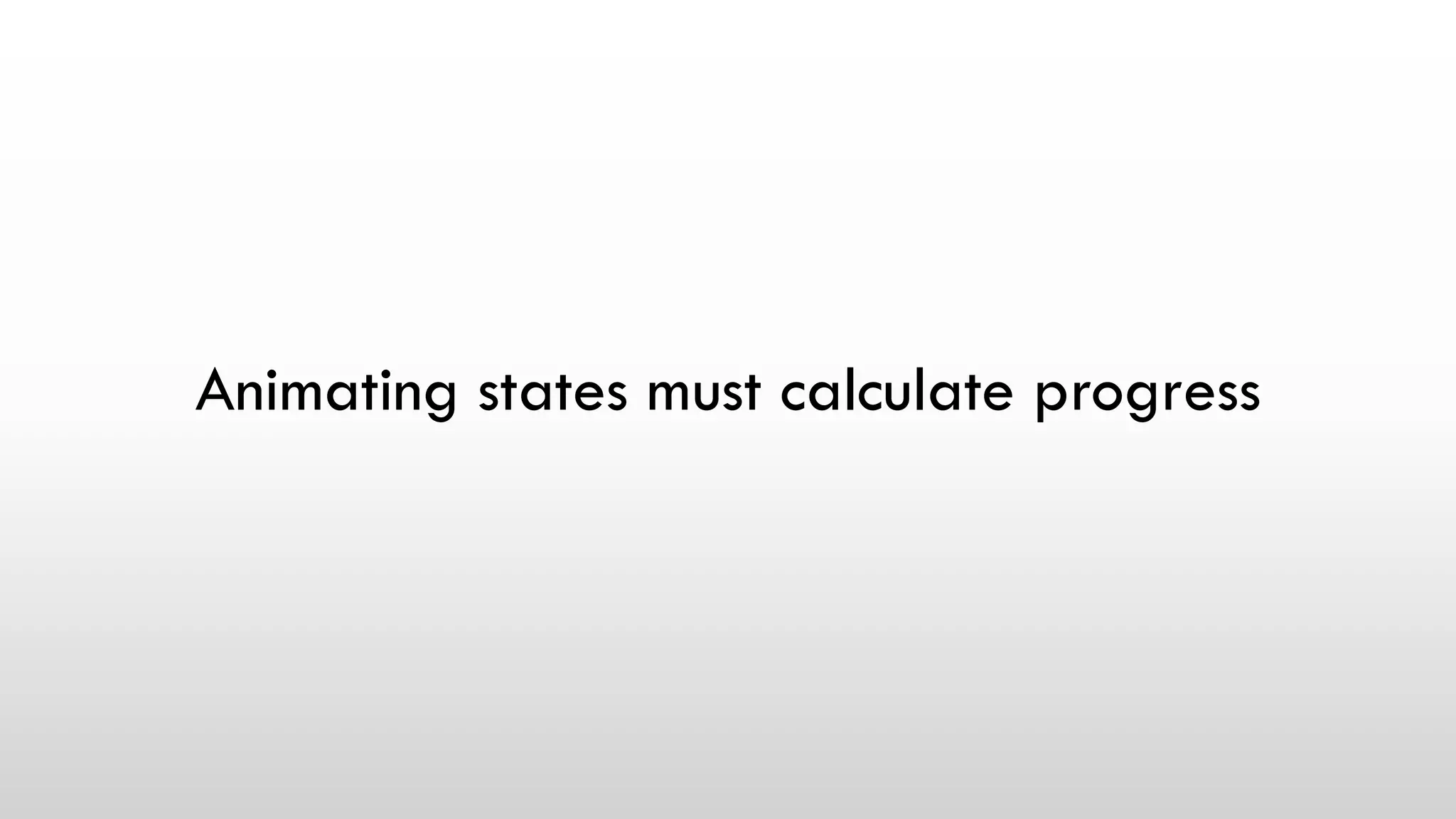 Animating states must calculate progress
 