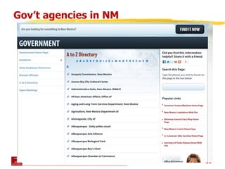 Gov’t agencies in NM 