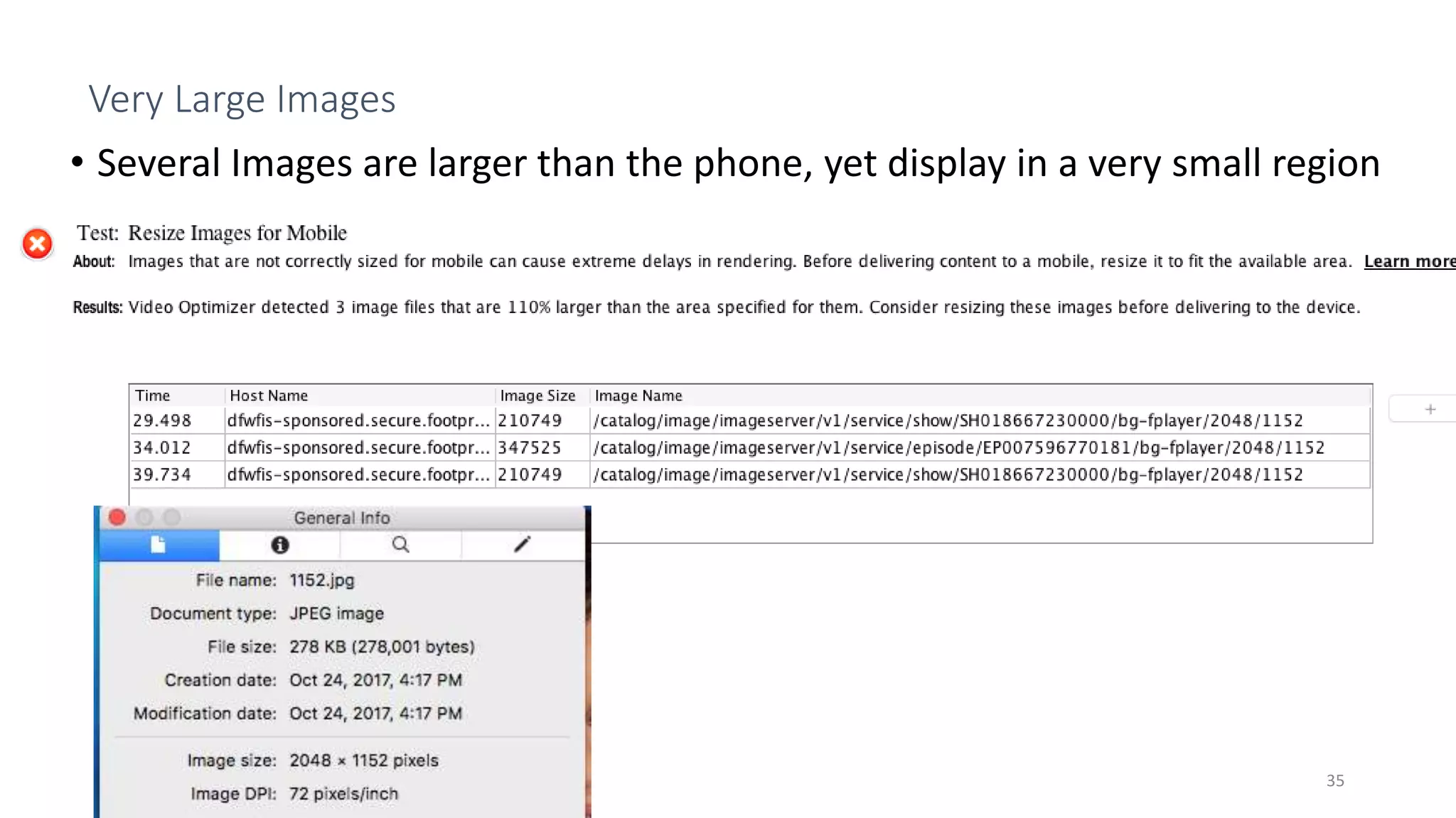 35
Very Large Images
• Several Images are larger than the phone, yet display in a very small region
 