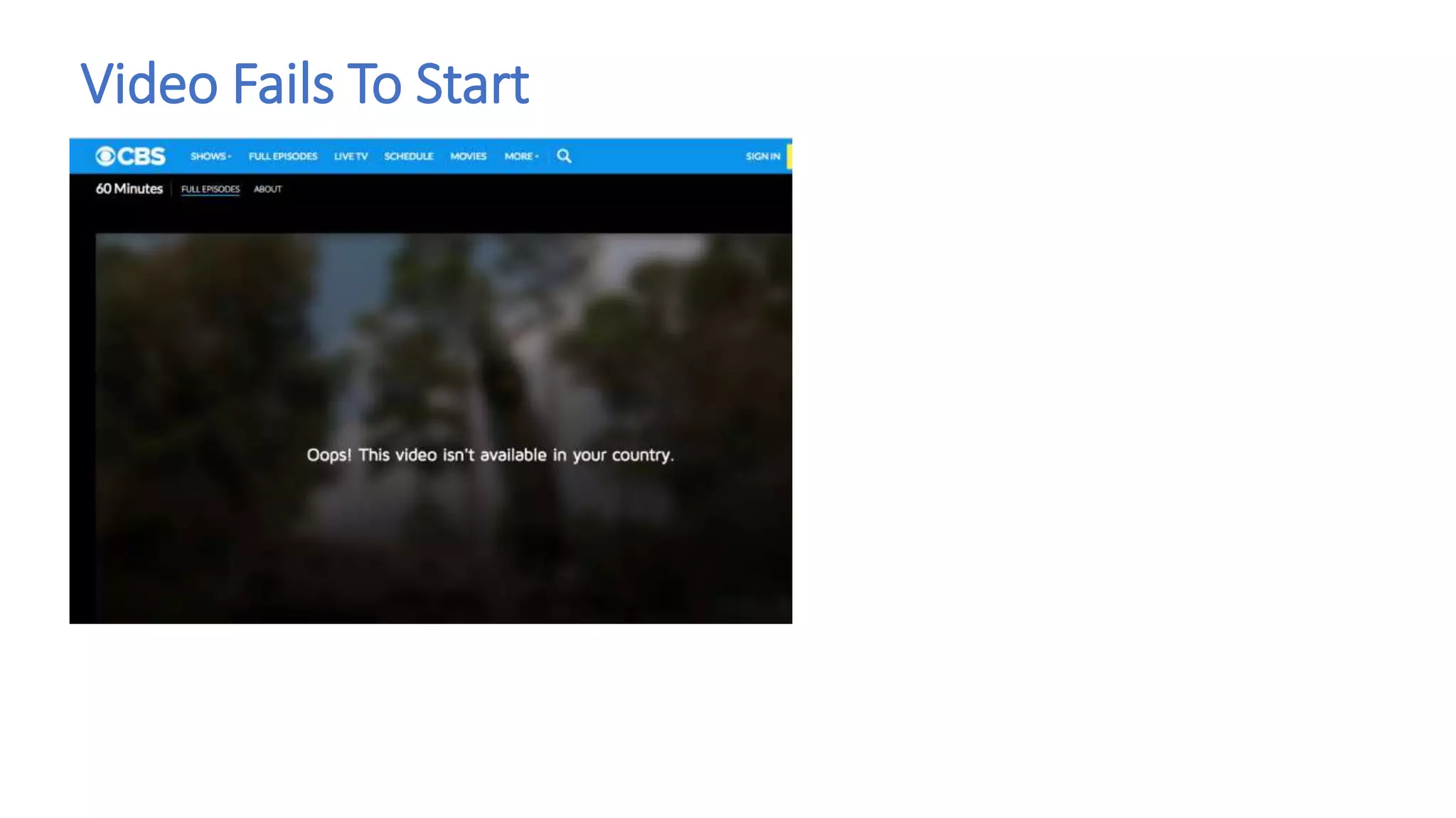 Video Fails To Start
 