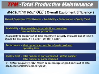 Tpm Defect Type TPM Total Productive Maintenance Workshop for Quarry Plant (1) 09Oct16 ...