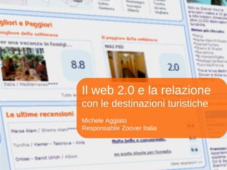 Il web 2.0 e la relazione  con le destinazioni turistiche Michele Aggiato Responsabile Zoover Italia 