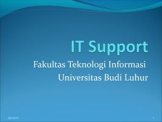 Fakultas Teknologi Informasi
Universitas Budi Luhur
05/19/17 1
 