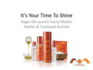 It’s Your Time To Shine Argan Oil Launch Social Media: Twitter & Facebook Activity 