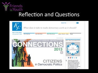 Reﬂec7on	
  and	
  Ques7ons	
  
 