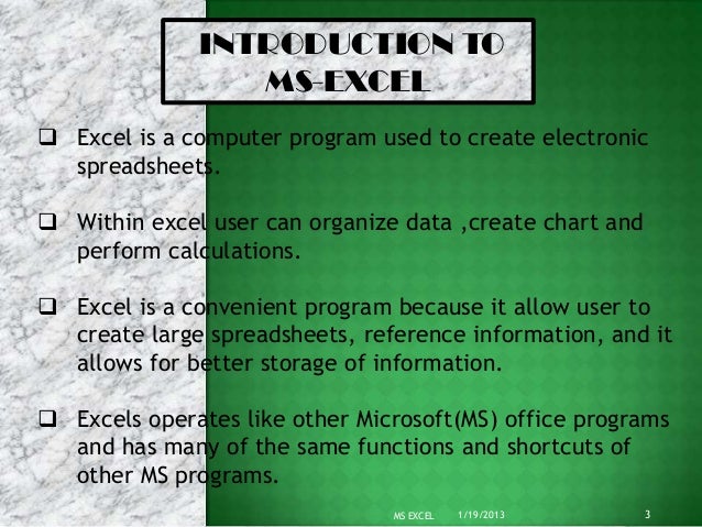 Ms Excel Ppt Presentation