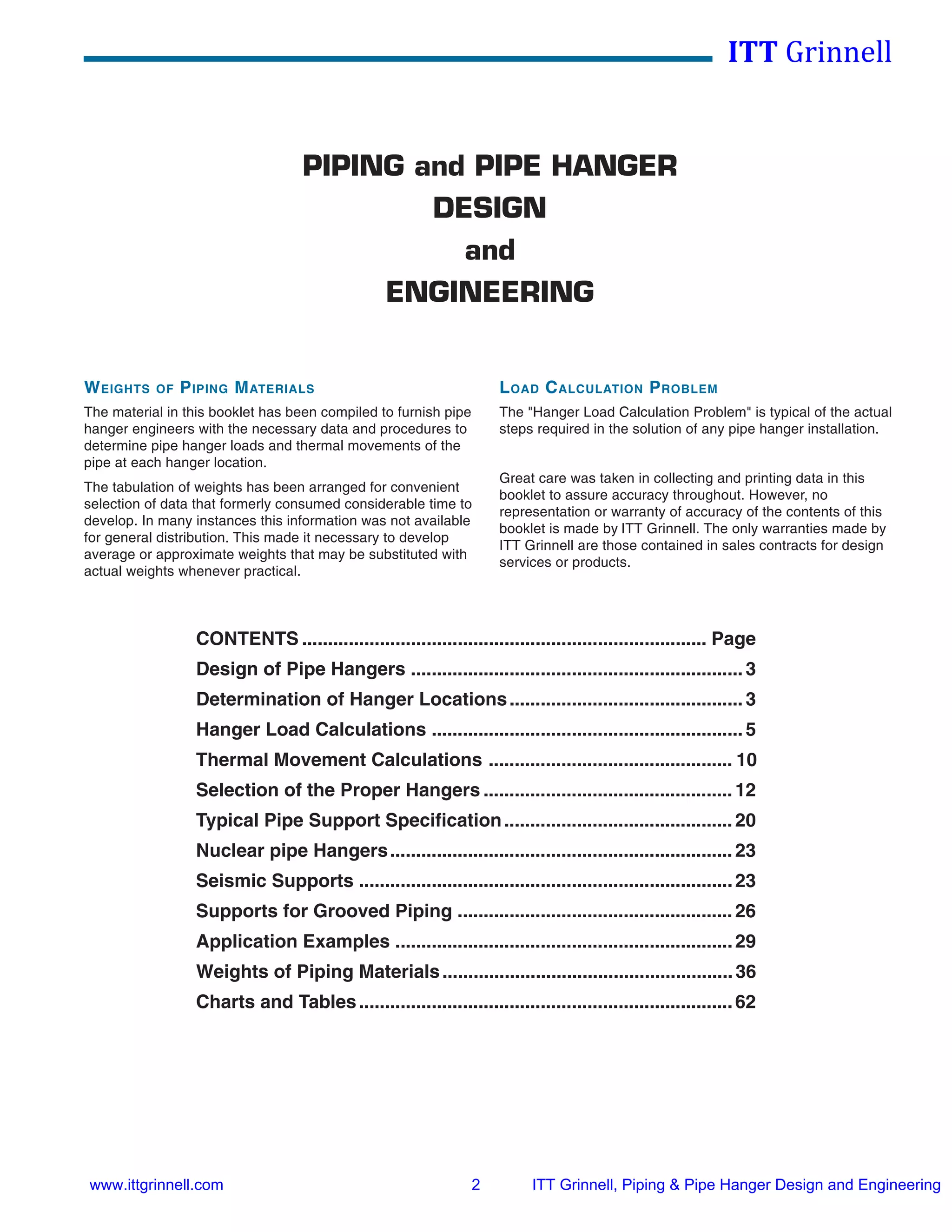 Itt grinnell pipe hanger design & engineering 2008 PDF