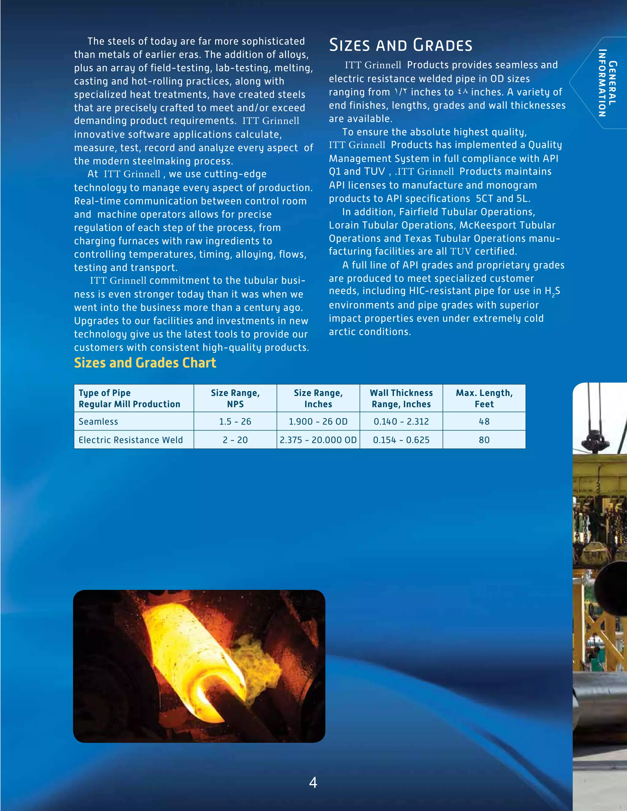 Itt grinnell products standard and line pipe catalog 2008 | PDF