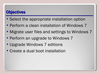IT109 Microsoft Windows 7 Operating Systems Unit 03 lesson 02 | PPT